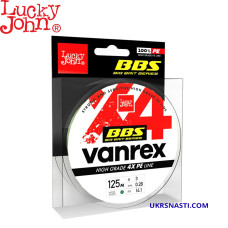Шнур плетёный Lucky John BBS Series Varnex Moss Green X4 PE размотка 125м тёмно-зелёный